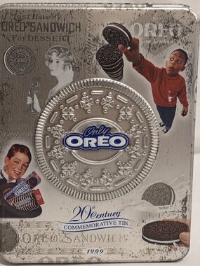 Vintage 1999 Oreo Tin Commemorative 20th Century Decor Nostalgia Pasttime
